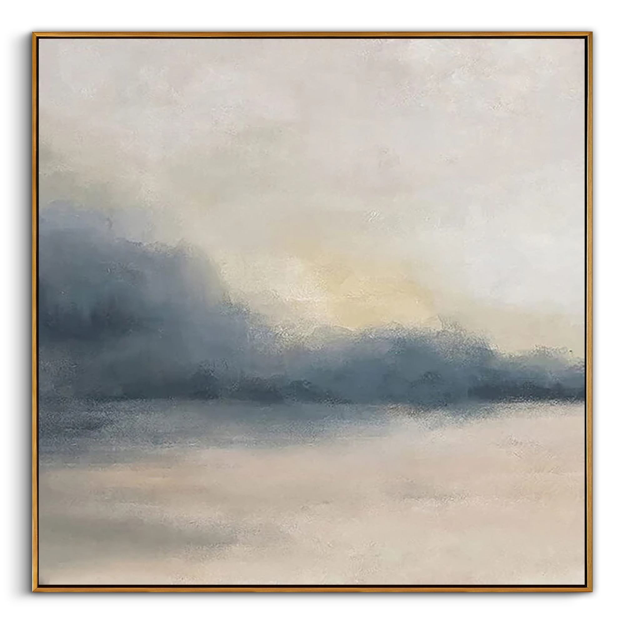 "Ethereal Dawn" – Soft Blended Abstract Oil Painting | Minimalist Morandi Mist Seascape | Warm Contemporary Wall Art #WS 232