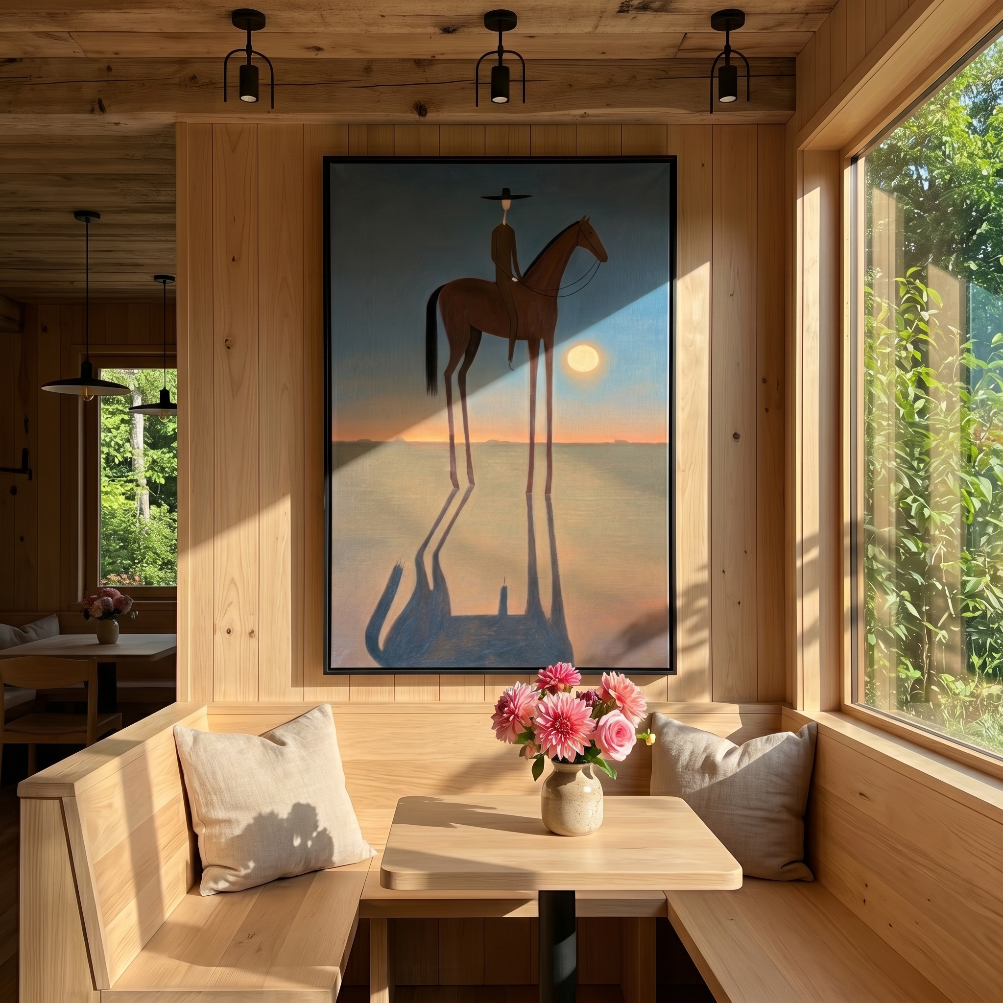 "Tall Horse at Twilight" – Stylized Minimalist Equestrian Artwork | Earthy Tones Textured Wall Decor | Contemporary Vertical Statement Piece #AB 502