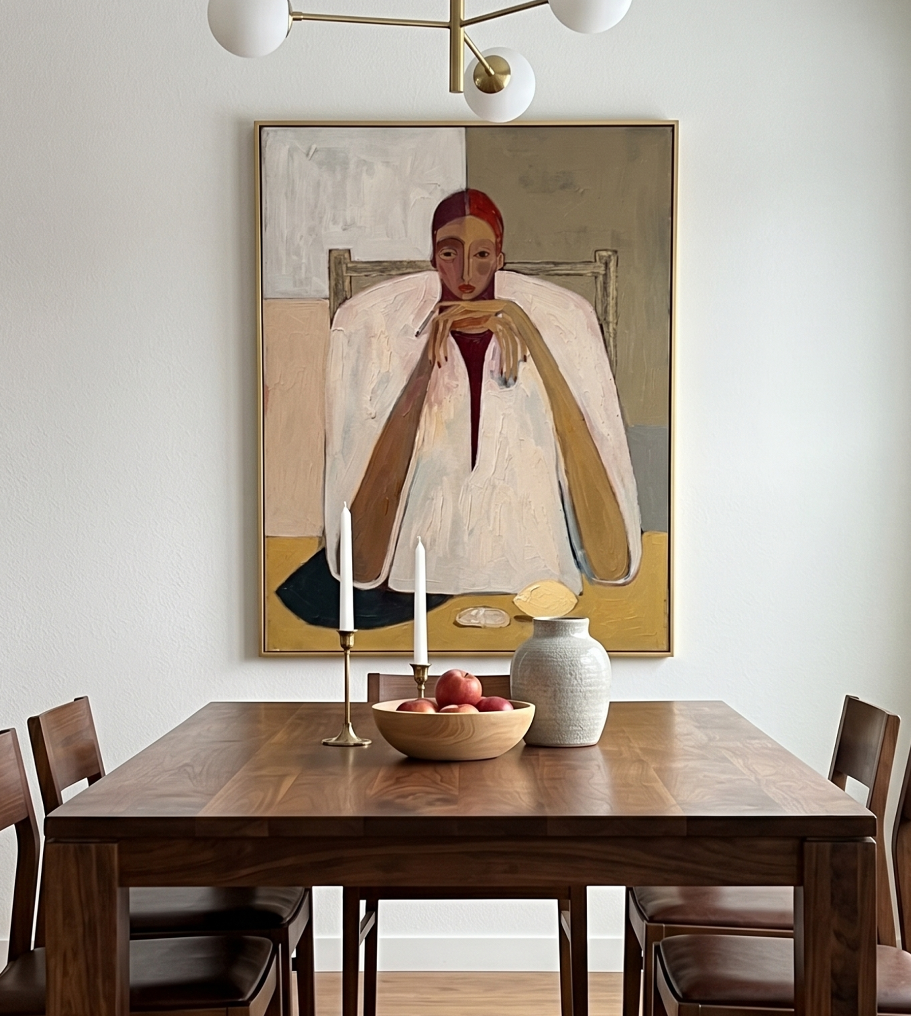 "ETERNAL POISE" – 3D Sculptural Heavy Impasto Modern Figural | Minimalist Earthy Style Soul-Healing Portrait Wall Art #PE494