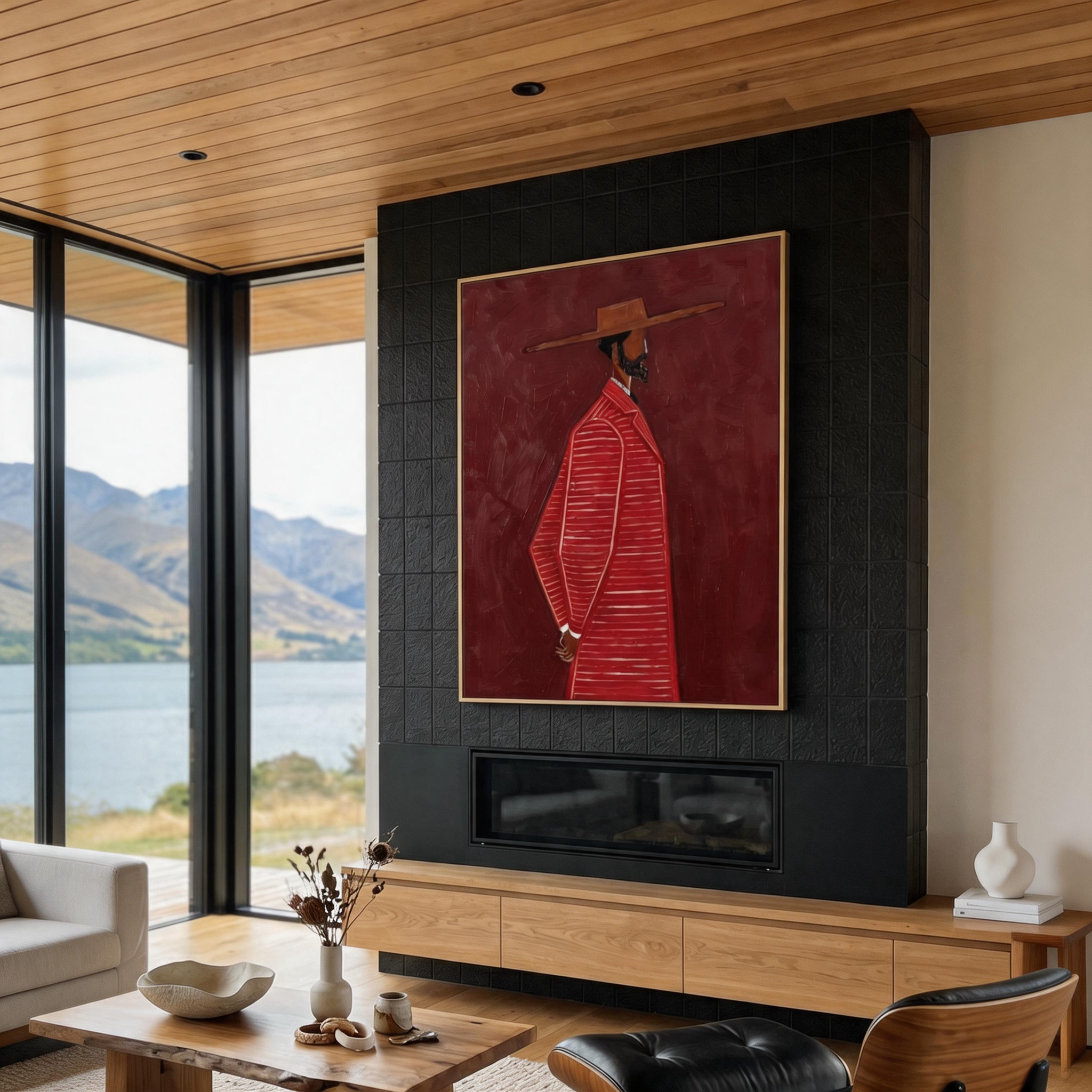 "URBAN HARMONY" – 3D Sculptural Heavy Impasto Modern Dandy | Avant-Garde Style Masculine Profile Wall Art #PE495