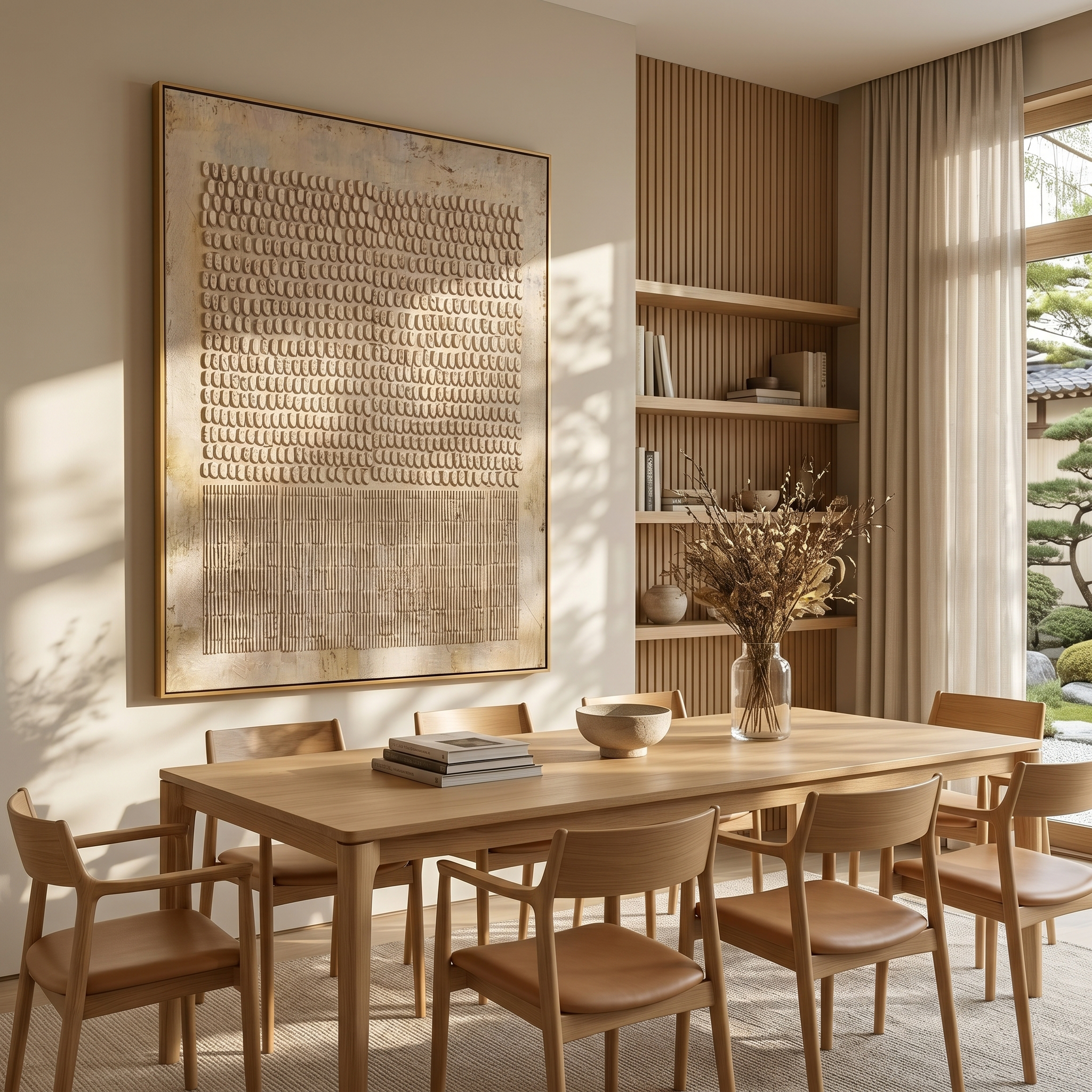 "Tactile Rhythm in Metallic Earth Tones" – Minimalist Textured Abstract Artwork | Warm Gold Impasto Wall Decor | Contemporary Vertical Statement Piece #WS 256