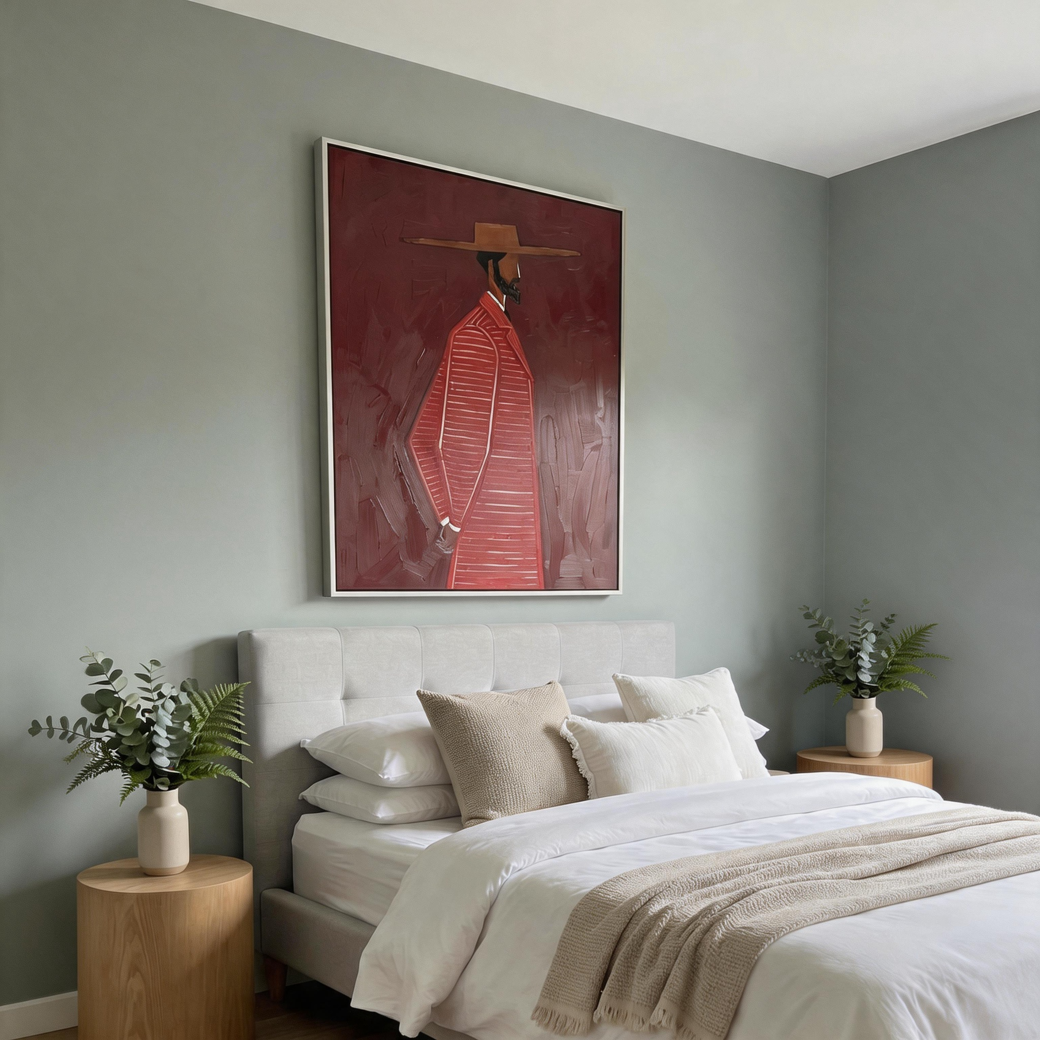 "URBAN HARMONY" – 3D Sculptural Heavy Impasto Modern Dandy | Avant-Garde Style Masculine Profile Wall Art #PE495