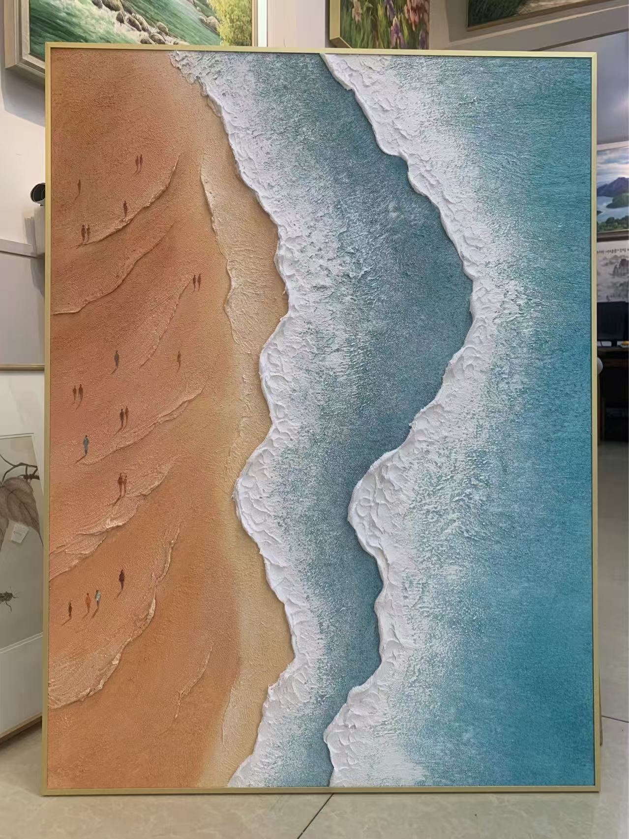 Golden Shoreline|Plaster & Texture Art #PT 127