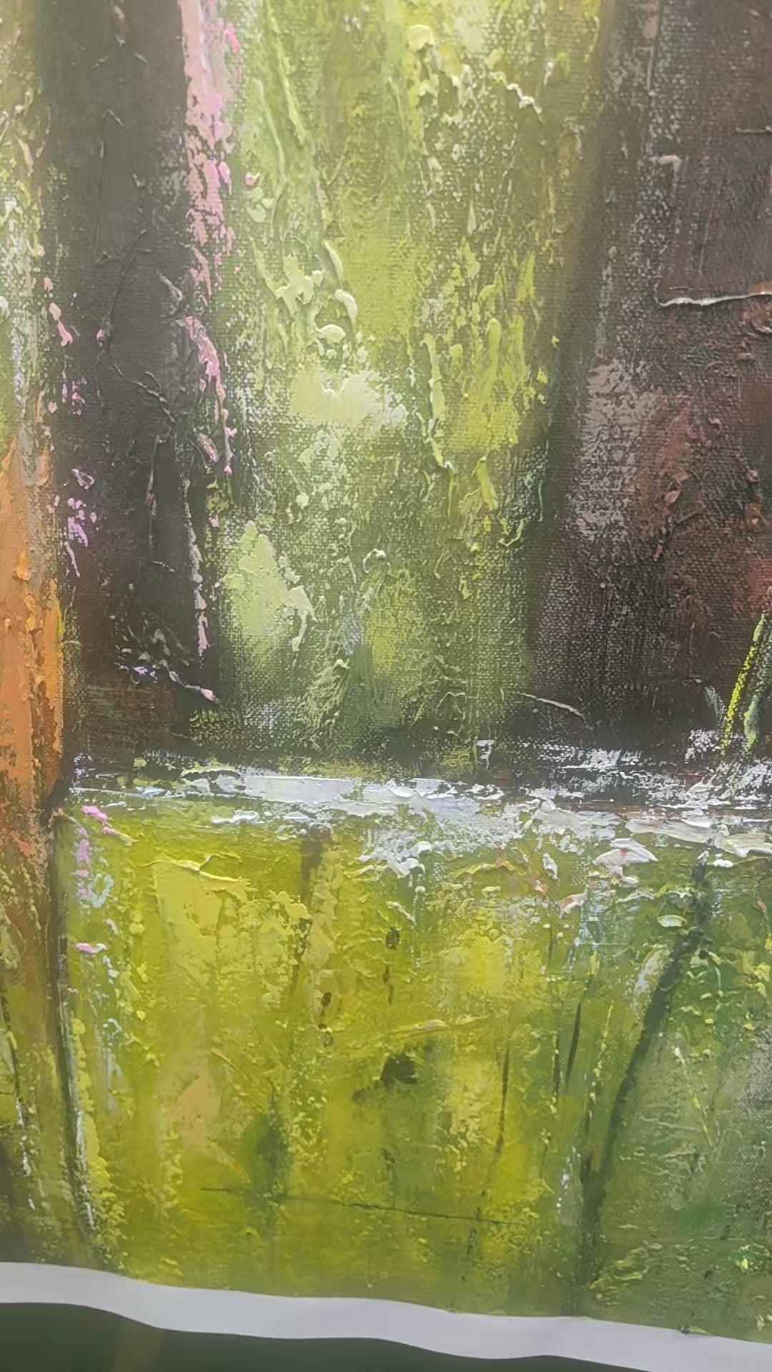 "Valley Echoes" – Neo-Expressionist Heavy Impasto Abstract | Moody Dark Green Textured Gallery Art #PE464