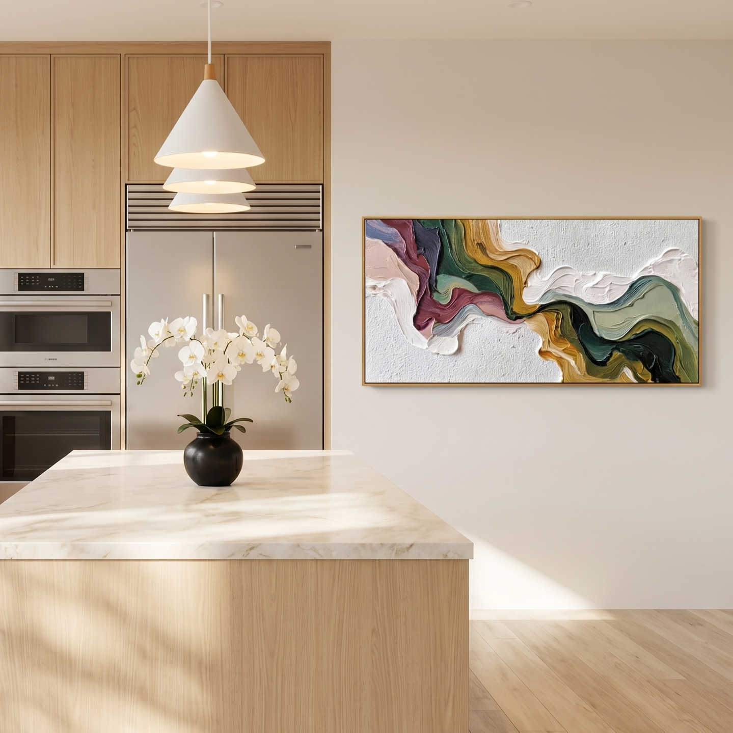 "Earth’s Melodic Flow" — 3D Plaster & Texture Art #PT548