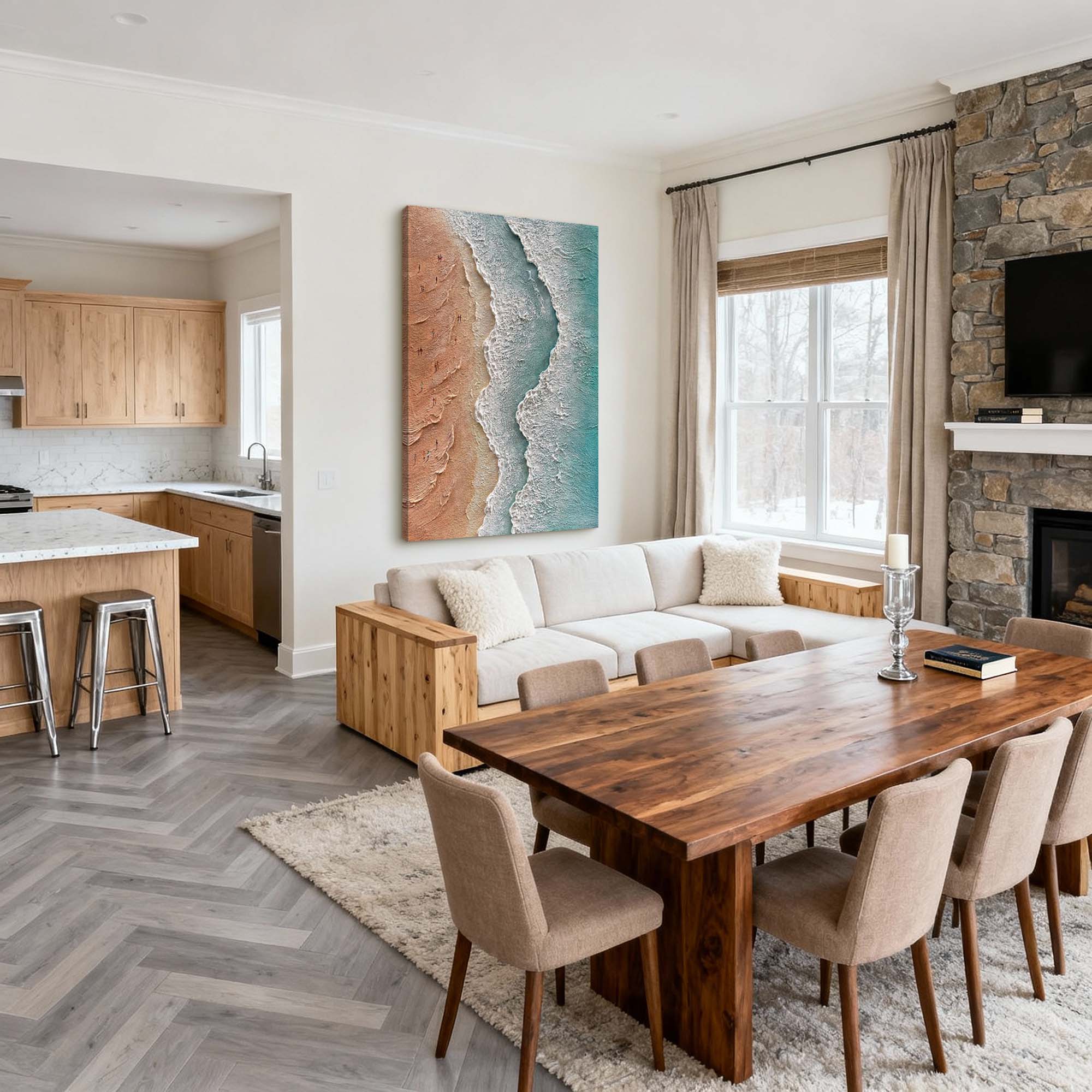 Golden Shoreline|Plaster & Texture Art #PT 127