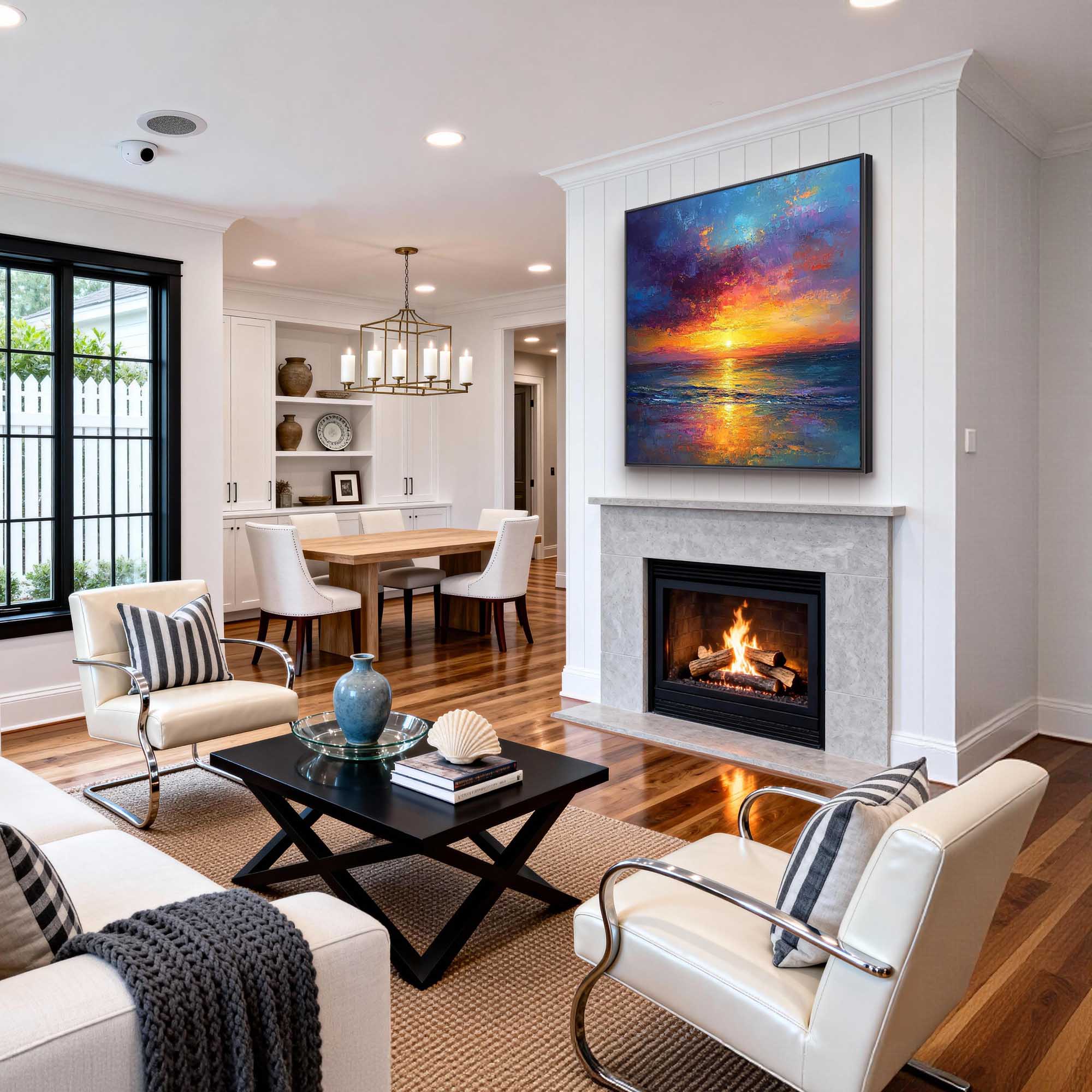 "Eternal Radiance" – Modern Impressionist Sunset Seascape Impasto Painting | Luxury Bold Statement Wall Art#BE038