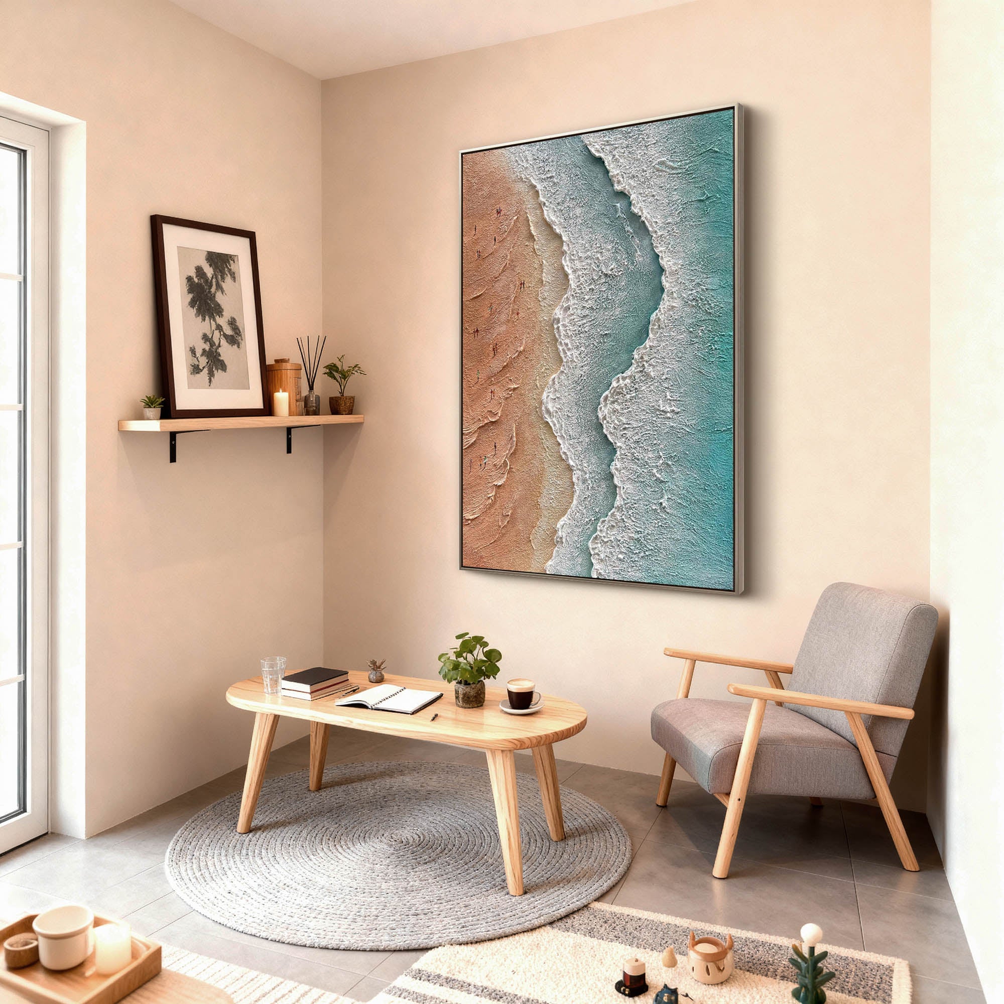 Golden Shoreline|Plaster & Texture Art #PT 127