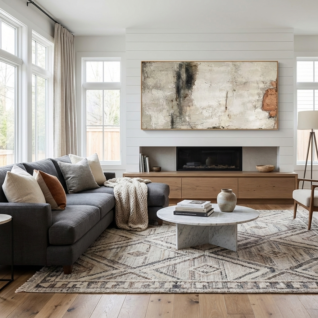 "Echoes of Silence" – Wabi-Sabi Concrete Texture Abstract | Minimalist Weathered Wall Style Gallery Art #WS 055