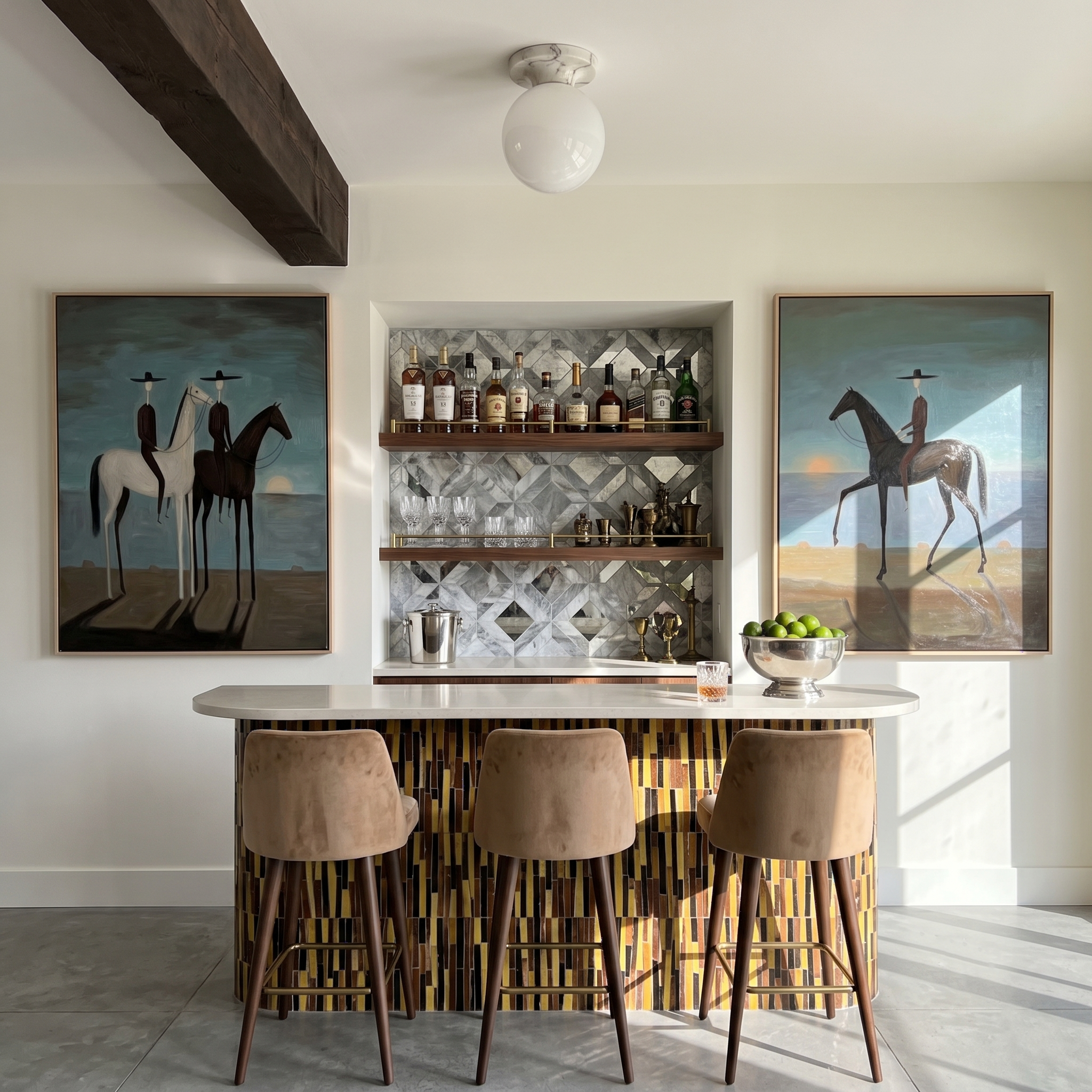 "Twilight Horizon Riders Diptych" – Modern Heavy Impasto Surreal Western Figurative | 3D Teal Dusk & Umber Brown Palette Knife Painting | Luxury Two-Panel Vertical Wall Art Set #AB 519