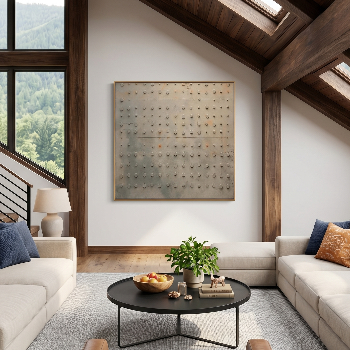 "Echo of Order" – Industrial Concrete Relief Geometric Painting | Bauhaus Minimalist Luxury Wall Art#WS 102