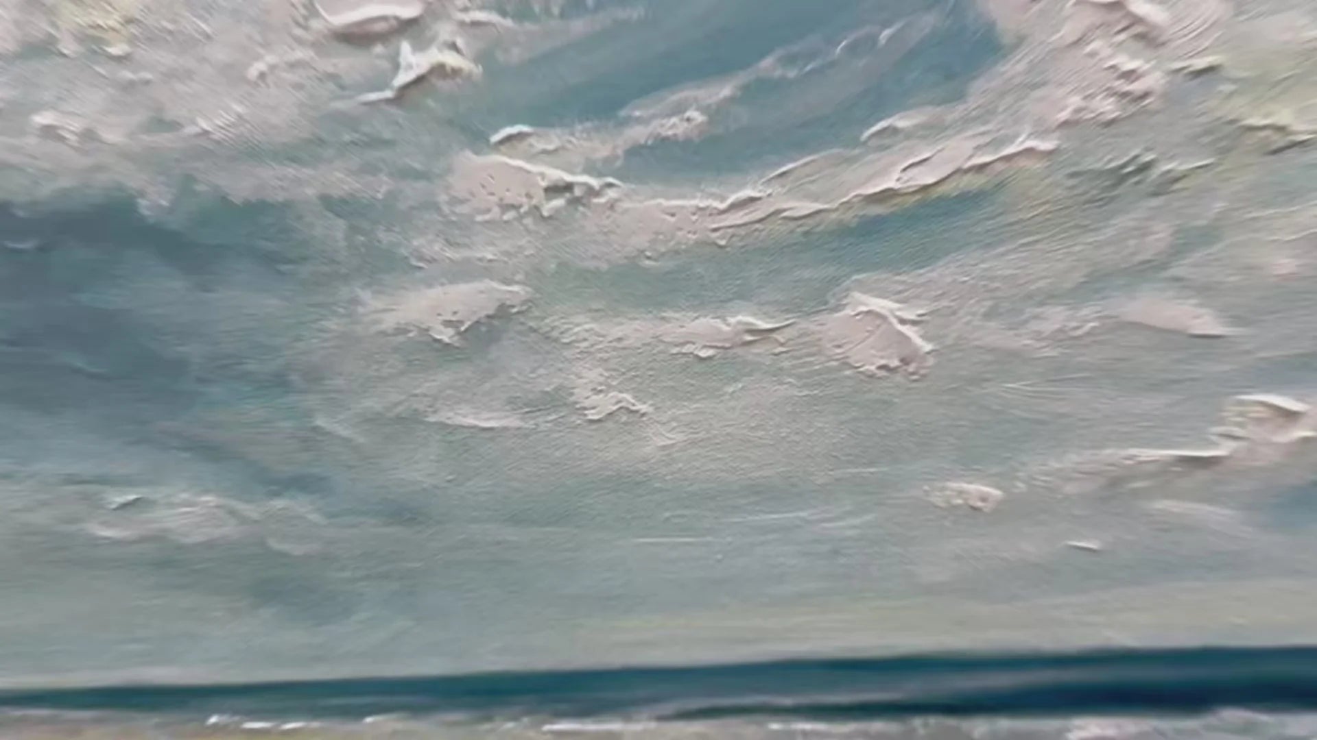"Salty Horizon" – Panoramic Impressionist Coastal Oil Painting | Modern Minimalist Seascape Wall Art#LC109