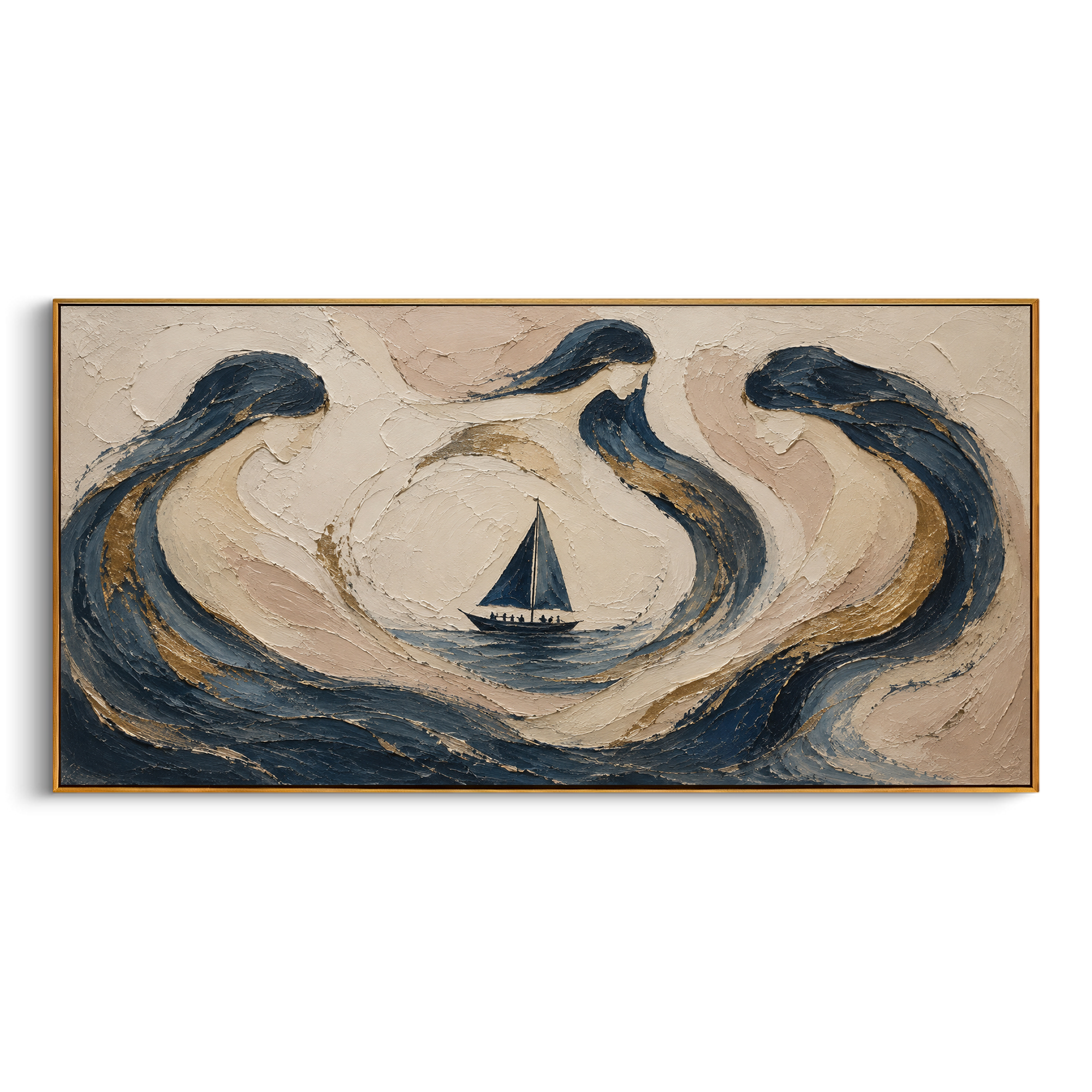 The oarsman stands alone on the white ridge, holding his tool against a quiet horizon. The golden sun makes the distance feel simple, but the emptiness gives the choice its weight.