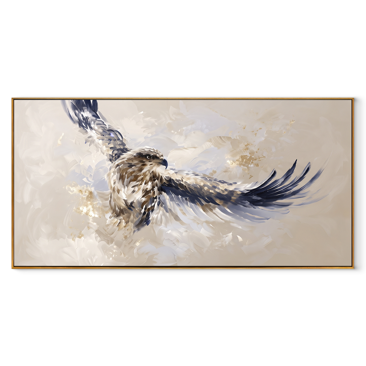 Bald Eagle in Grey focuses on a bald eagle portrait against a cool grey textured ground. The visible subject is placed within a carefully balanced painted field, with the main silhouette, feather, fur, petals, branches, clothing, landscape or background marks kept specific to this artwork. The palette of grey, white, black creates the mood through clear warm and cool relationships, while lighter passages open the composition and darker passages give the focal form weight. Raised impasto