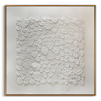 "The Echo of Oneness" – Minimalist White Heavy Impasto | 3D Hand-Sculpted Organic Relief | Luxury Wabi-Sabi Statement Wall Decor #WS 231