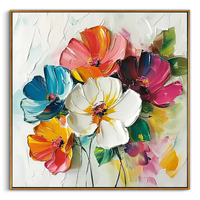 "Blooming Promise" – 100% Hand-Painted Palette Knife Heavy Texture Floral Oil Painting | Modern Vibrant Wall Art for Living Room/Dining Room#FL323