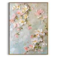 "Spring Whispers" – 3D Sculptural Heavy Impasto Cherry Blossom | Modern Creamy Style Healing Floral Wall Art#FL319