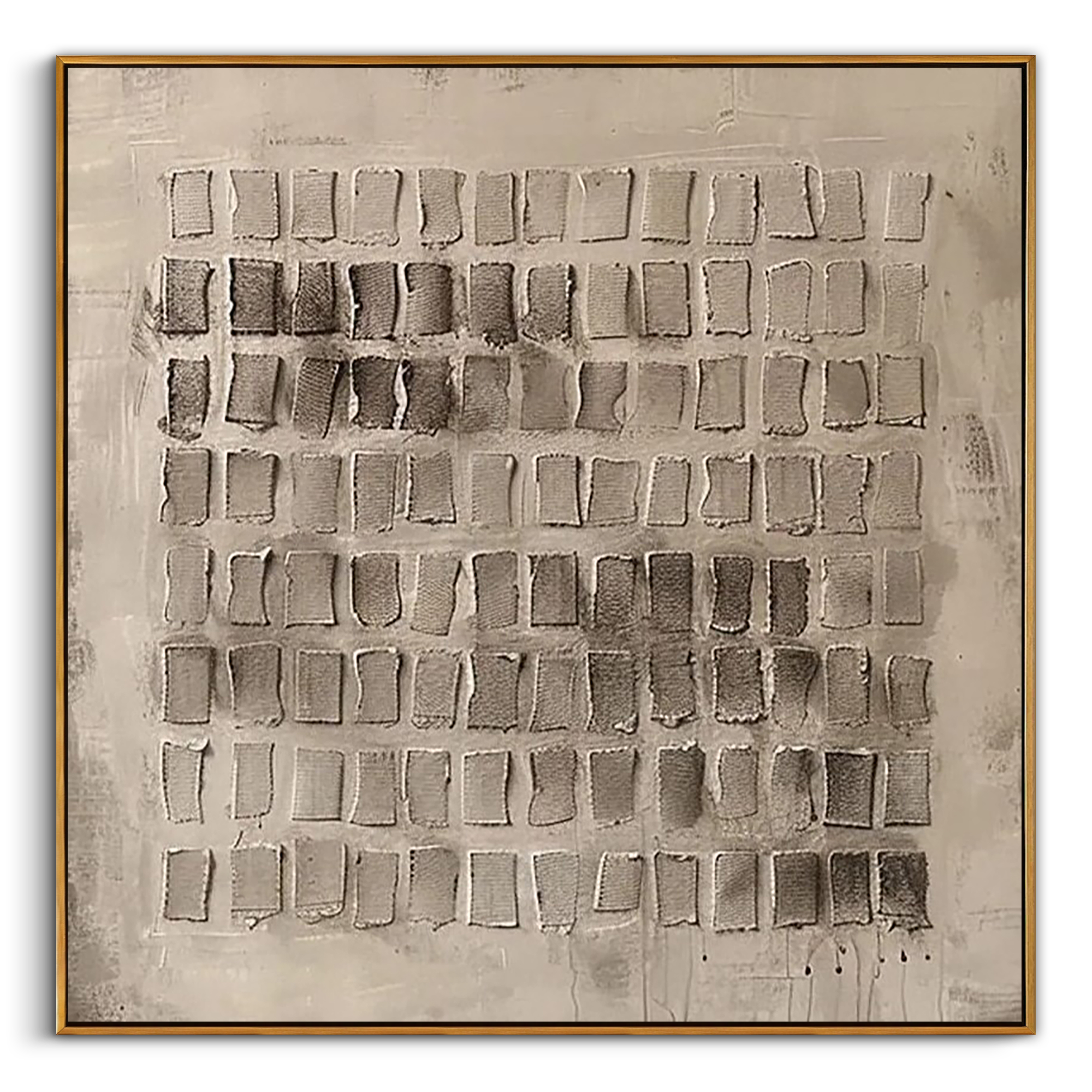 "Chronicle of Fibers" – Modern 3D Heavy Impasto Matrix | Wabi-Sabi Oatmeal Texture Statement Art #WS 235