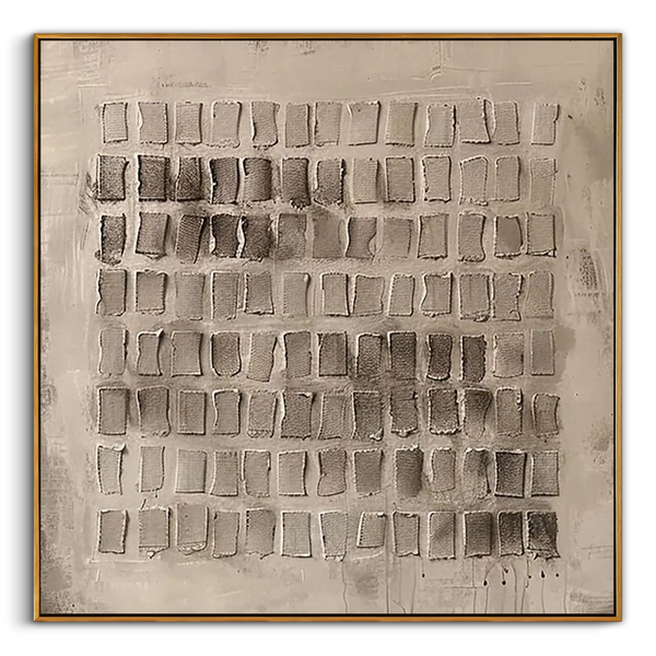 "Chronicle of Fibers" – Modern 3D Heavy Impasto Matrix | Wabi-Sabi Oatmeal Texture Statement Art #WS 235