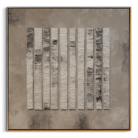 "The Rhythmic Forest" – Minimalist Vertical Heavy Impasto | 3D Hand-Sculpted Gray Relief | Luxury Industrial Abstract Wall Art #WS 230