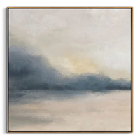 "Ethereal Dawn" – Soft Blended Abstract Oil Painting | Minimalist Morandi Mist Seascape | Warm Contemporary Wall Art #WS 232