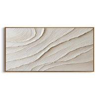 "Sands of Silence" – 3D Sculptural Scalloped Heavy Impasto | Minimalist Creamy Wabi-Sabi Horizontal Gallery Art #WS 241