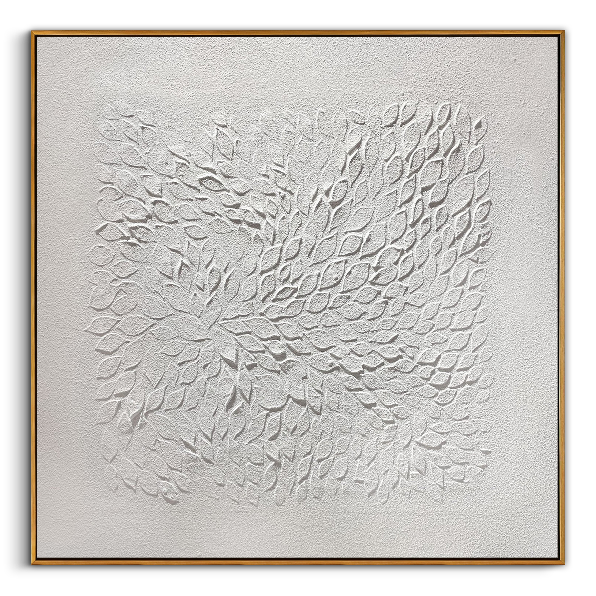 "The Echoing Breath" – Minimalist White Relief Impasto Painting | Hand-Textured 3D Plaster Art for Contemporary Interiors #MI188