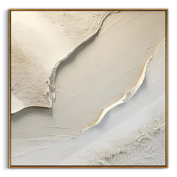 "Earthen Rift" – Wabi-Sabi Textured Abstract Acrylic Painting | Minimalist Neutral Wall Art for Modern Living Room #PT539