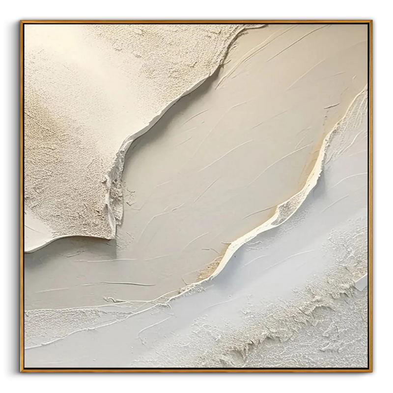 "Earthen Rift" – Wabi-Sabi Textured Abstract Acrylic Painting | Minimalist Neutral Wall Art for Modern Living Room #PT539