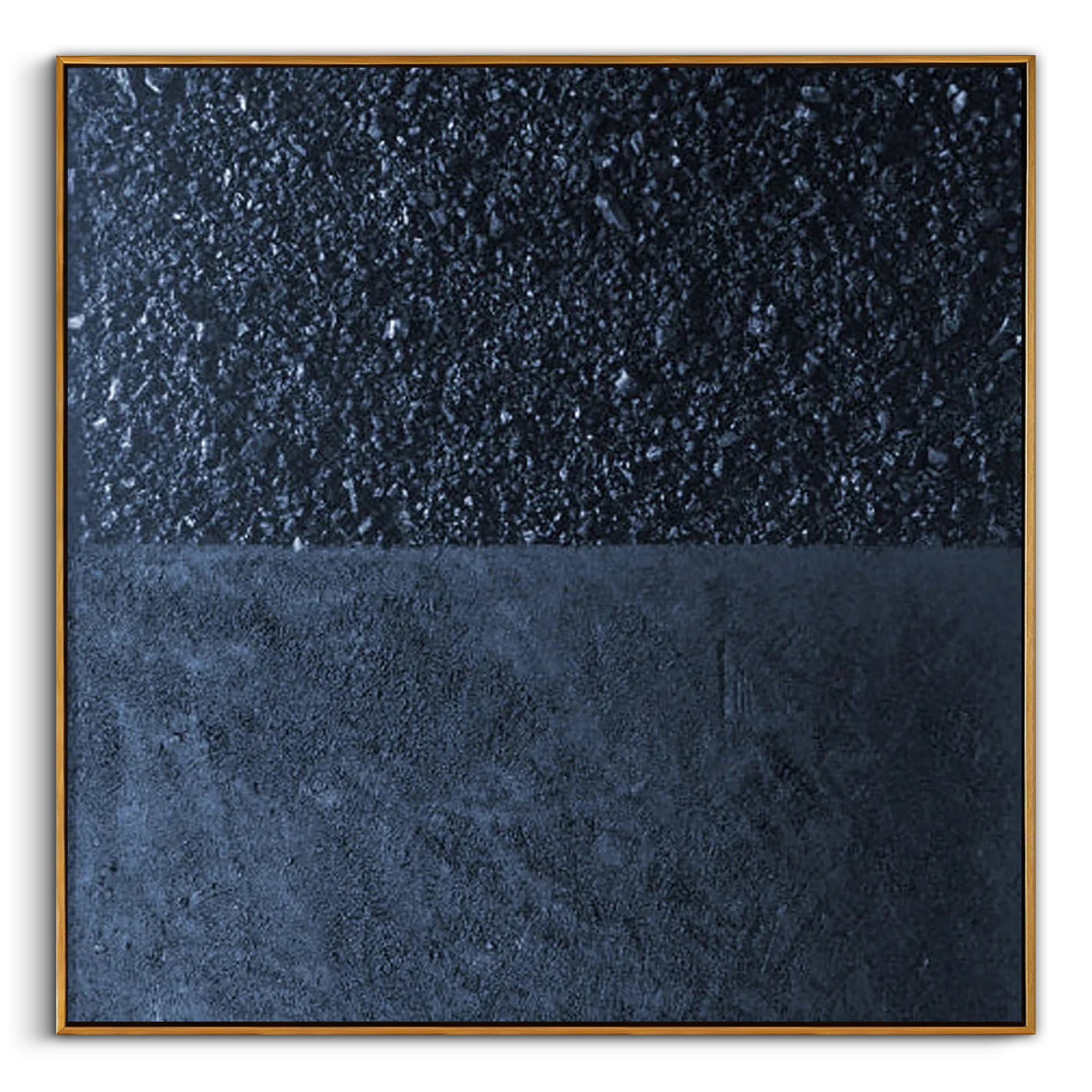 "The Astral Rift" – Modern Midnight Blue Heavy Impasto | 3D Mineral Fragment Relief | Luxury Industrial Abstract Wall Decor#MI186