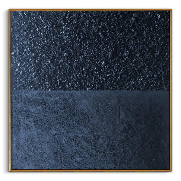 "The Astral Rift" – Modern Midnight Blue Heavy Impasto | 3D Mineral Fragment Relief | Luxury Industrial Abstract Wall Decor#MI186