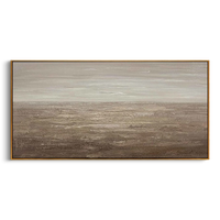 "Terra Echo" – Modern Wabi-Sabi Mineral Texture Abstract | Minimalist Oatmeal Tone Horizontal Statement Art #WS 242