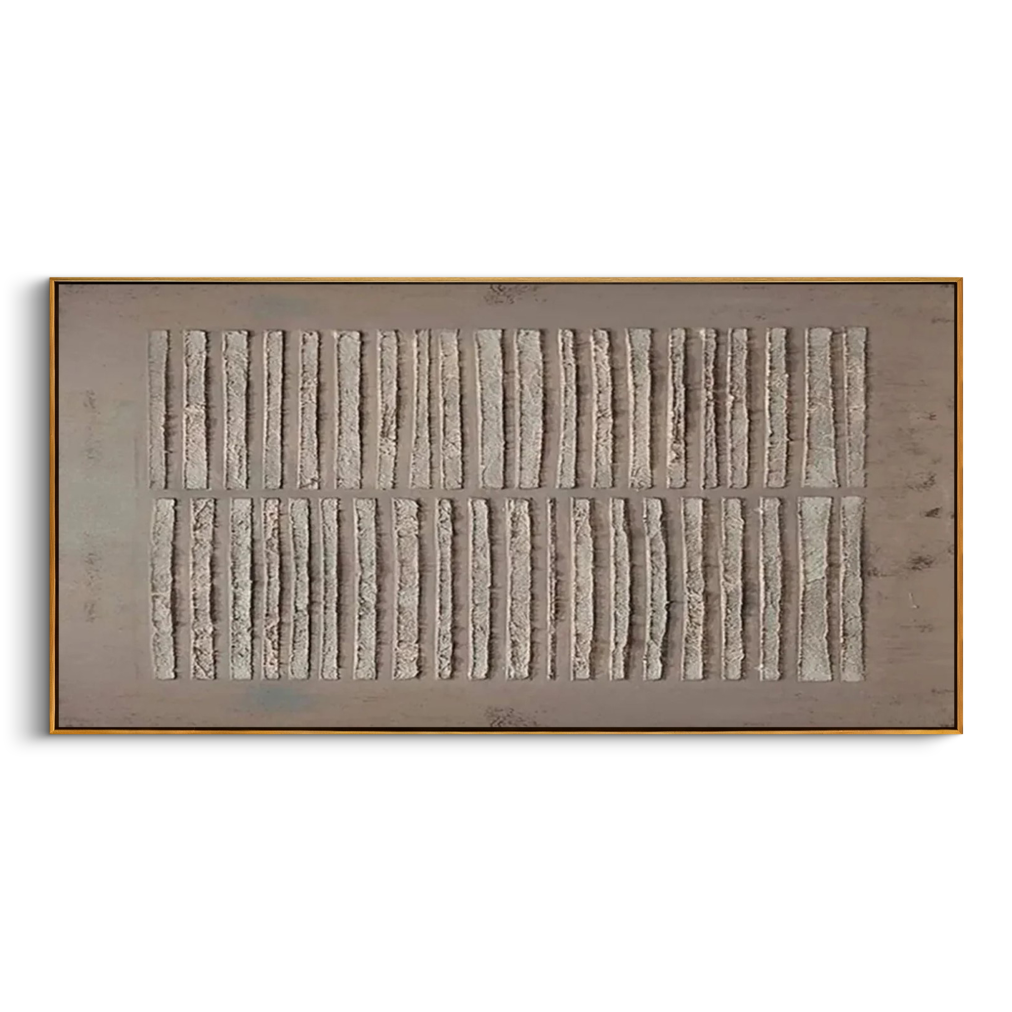 "Earth Rhythms" – Minimalist Industrial Vertical Relief | Modern Japandi 3D Sequence Textured Gallery Art#WS 198