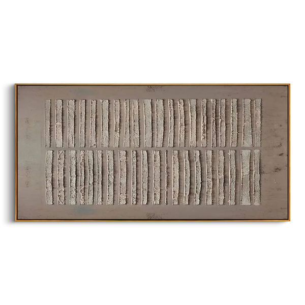 "Earth Rhythms" – Minimalist Industrial Vertical Relief | Modern Japandi 3D Sequence Textured Gallery Art#WS 198