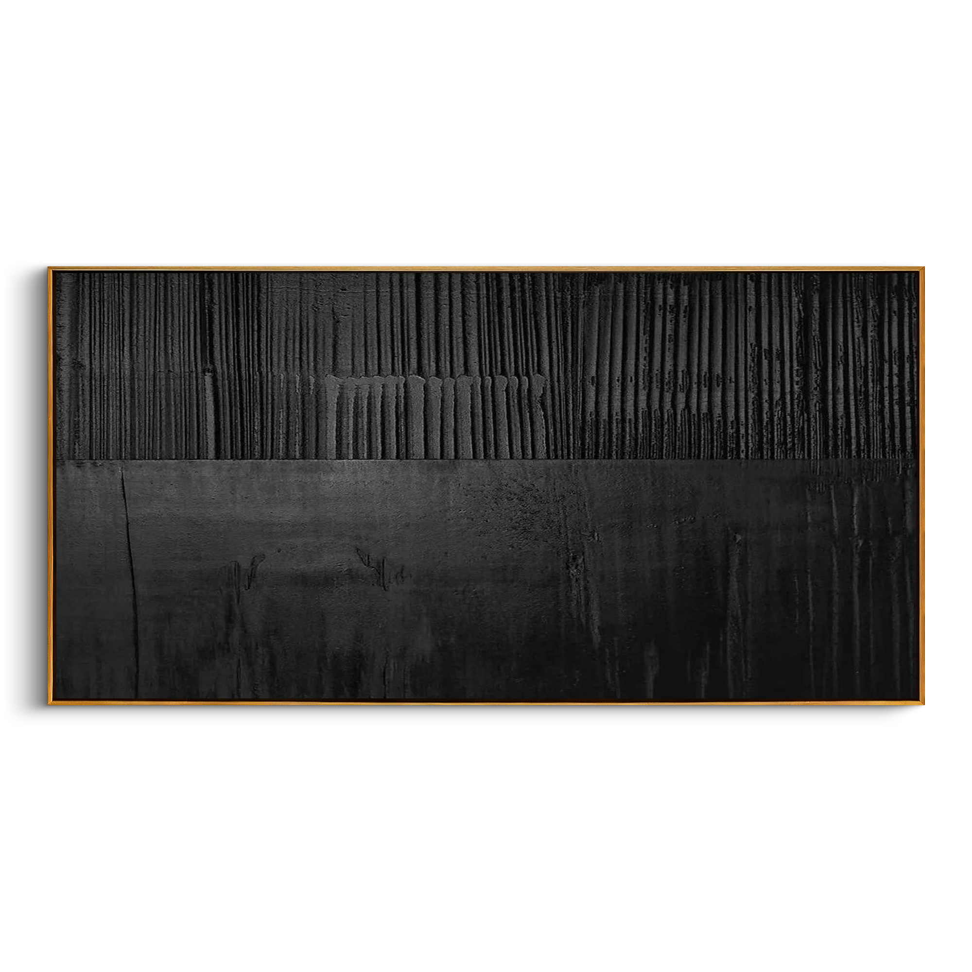 "Midnight Matrix" – Modern Dark Minimalist 3D Heavy Relief | Italian Luxury All-Black Statement Art #WS 237