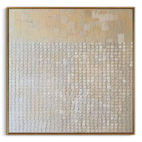 "Chronicle of Light" – Modern 3D Heavy Impasto Relief | Minimalist Champagne Gold Matrix Statement Art #WS 229