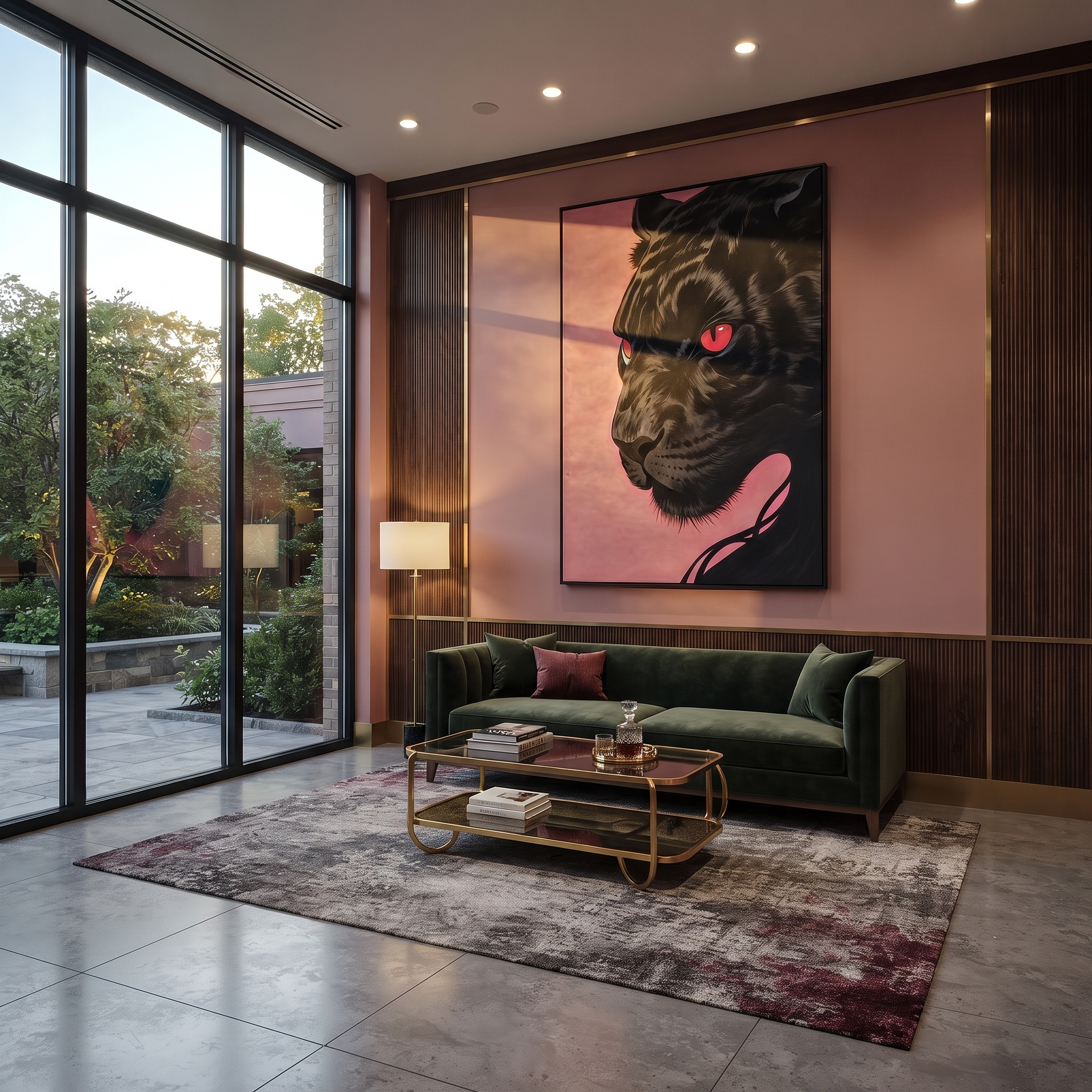 "Shadow Jaguar" – Modern Textured Big Cat Oil Painting | Black, Ivory & Deep Green Vertical Wall Art #PT 588