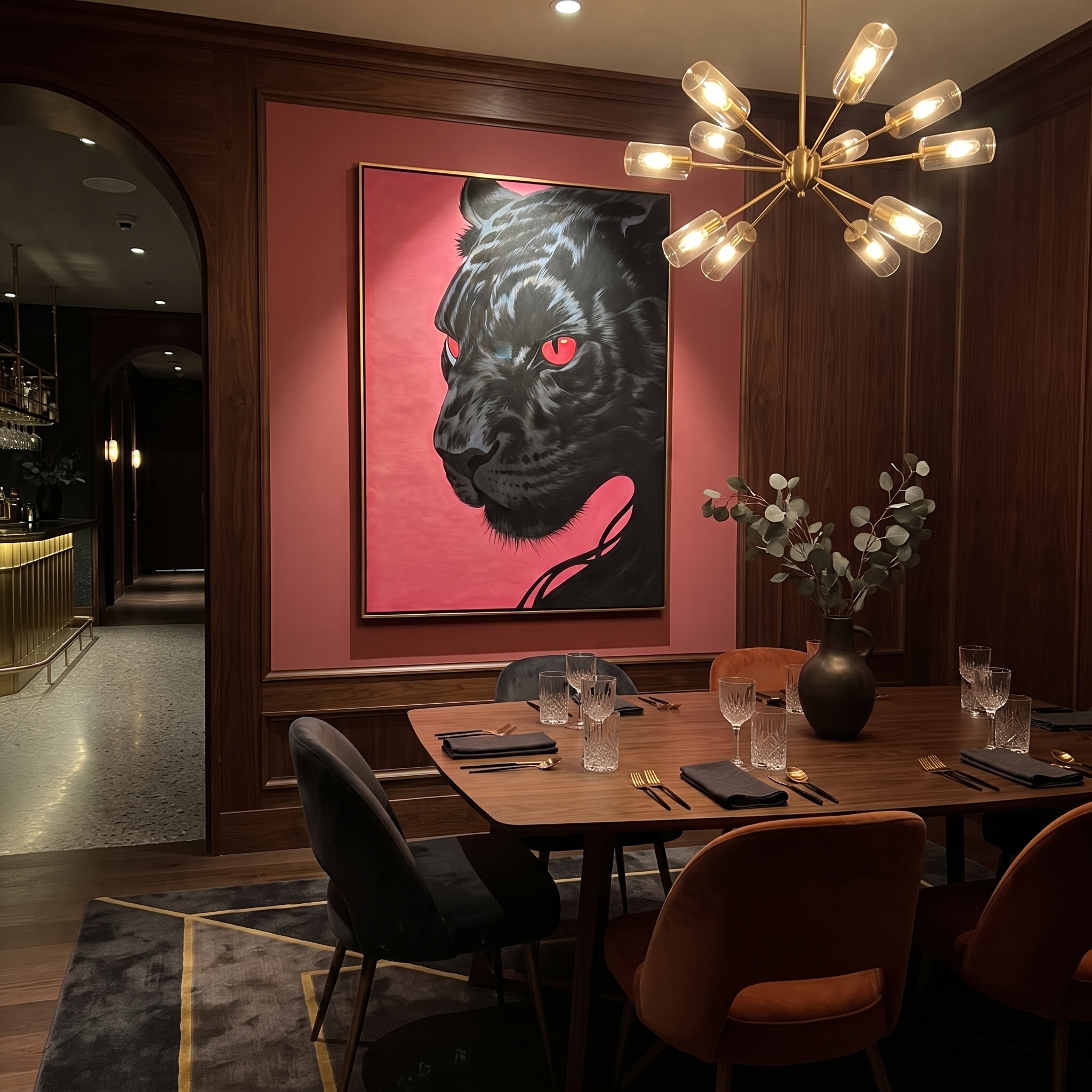 "Shadow Jaguar" – Modern Textured Big Cat Oil Painting | Black, Ivory & Deep Green Vertical Wall Art #PT 588