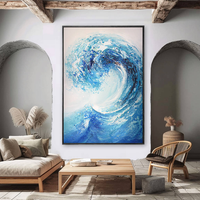 "Azure Ocean Crest" is a 100% hand-painted seascape created with professional oil and acrylic paints on high-quality canvas. Its blue & white palette and visible textured strokes give every piece authentic handmade variation and tactile depth.
