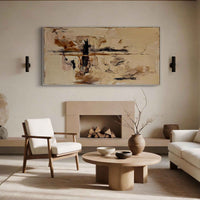 "Sand Gentle Divide" is a 100% hand-painted minimalist abstract created with professional oil and acrylic paints on high-quality canvas. Its beige & brown palette and visible textured strokes give every piece authentic handmade variation and tactile depth.