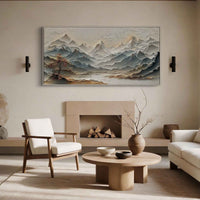 "Azure River Garden" is a 100% hand-painted landscape painting created with professional oil and acrylic paints on high-quality canvas. Its blue & white palette and visible textured strokes give every piece authentic handmade variation and tactile depth.