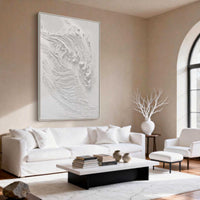 "Ivory Subtle Passage" is a 100% hand-painted minimalist abstract created with professional oil and acrylic paints on high-quality canvas. Its white palette and visible textured strokes give every piece authentic handmade variation and tactile depth.