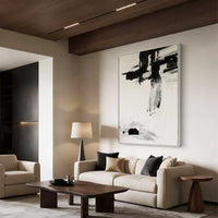 "Midnight Subtle Passage" is a 100% hand-painted minimalist abstract created with professional oil and acrylic paints on high-quality canvas. Its black & grey palette and visible textured strokes give every piece authentic handmade variation and tactile depth.