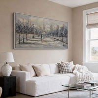 "Midnight Valley Light" is a 100% hand-painted landscape painting created with professional oil and acrylic paints on high-quality canvas. Its black & blue palette and visible textured strokes give every piece authentic handmade variation and tactile depth.