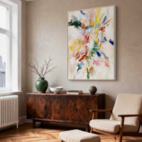 "Verdant Layered Current" is a 100% hand-painted abstract artwork created with professional oil and acrylic paints on high-quality canvas. Its green & white palette and visible textured strokes give every piece authentic handmade variation and tactile depth.