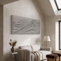 "Ivory Textured Passage" is a 100% hand-painted abstract artwork created with professional oil and acrylic paints on high-quality canvas. Its white palette and visible textured strokes give every piece authentic handmade variation and tactile depth.