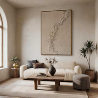 "Sand Balanced Silence" is a 100% hand-painted minimalist abstract created with professional oil and acrylic paints on high-quality canvas. Its beige palette and visible textured strokes give every piece authentic handmade variation and tactile depth.