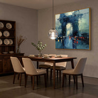 "Midnight Organic Echo" is a 100% hand-painted abstract artwork created with professional oil and acrylic paints on high-quality canvas. Its black & green palette and visible textured strokes give every piece authentic handmade variation and tactile depth.