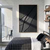 "Midnight Quiet Structure" is a 100% hand-painted minimalist abstract created with professional oil and acrylic paints on high-quality canvas. Its black palette and visible textured strokes give every piece authentic handmade variation and tactile depth.