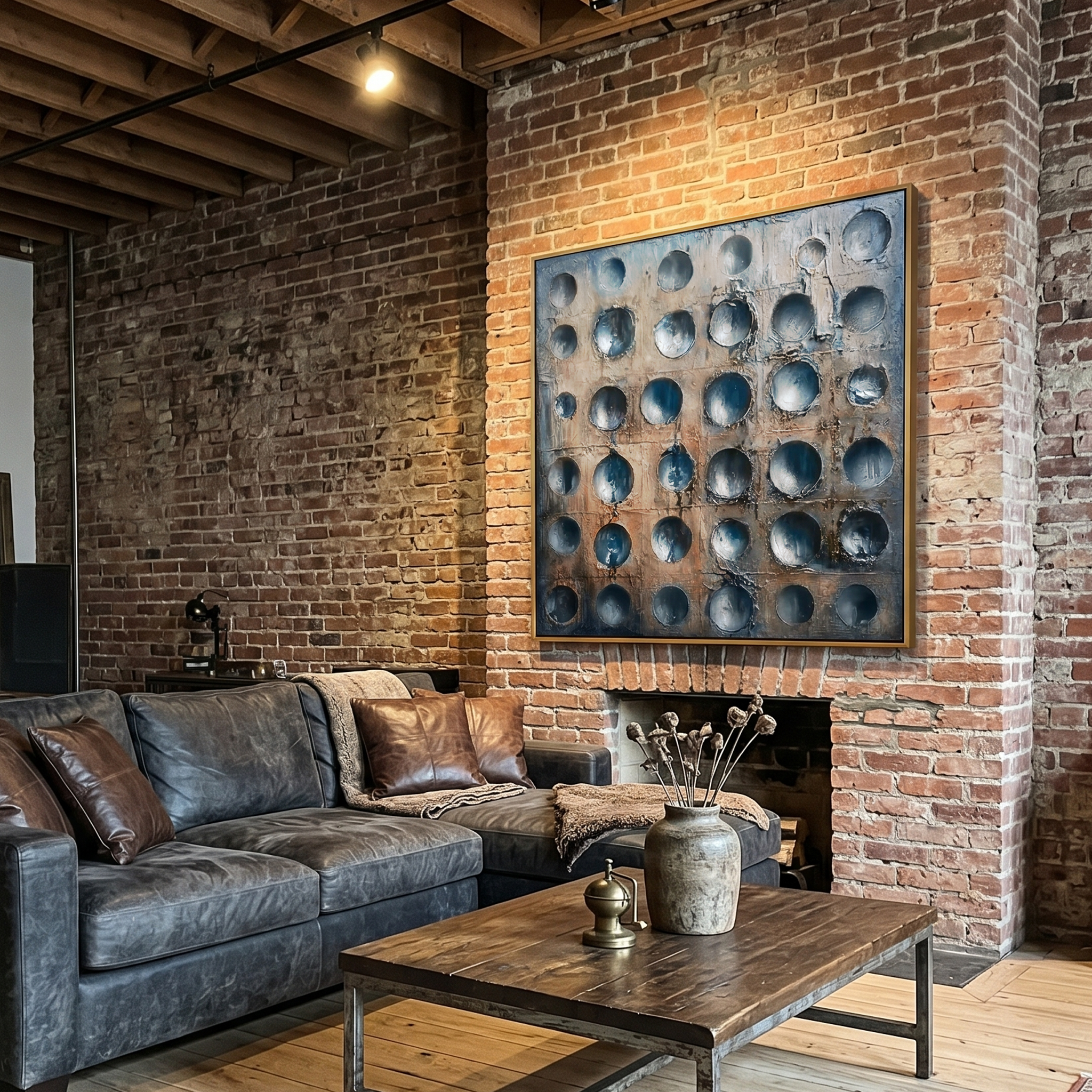 "Abyssal Order" – Avant-Garde Recessed Relief Industrial Painting | Dark Aesthetic Heavy Texture 3D Wall Art #MI147